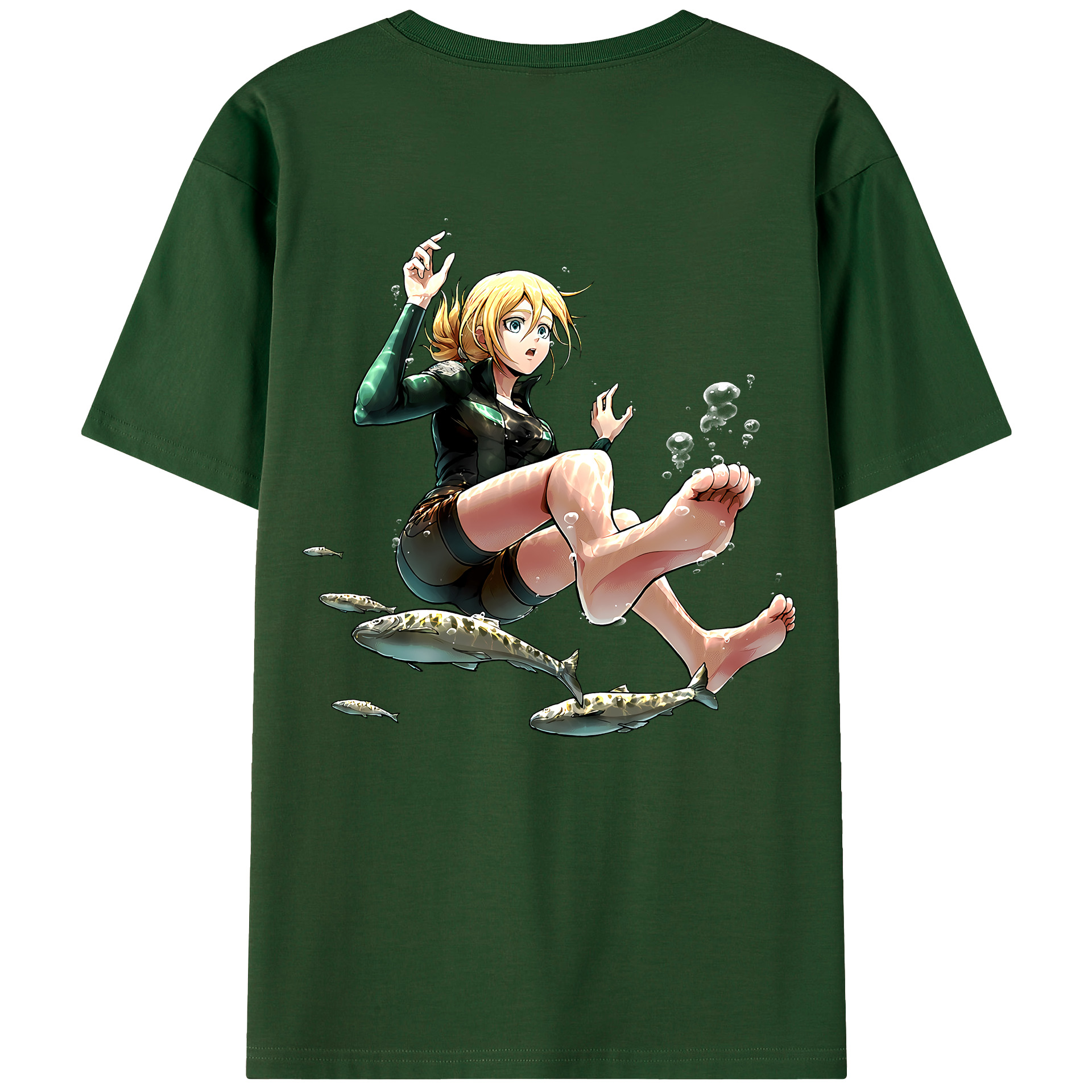 （画像用） 進撃の巨人 クリスタ·レンズ Attack on Titan Christa Lenz 綿100％半袖Tシャツ（背面プリント）